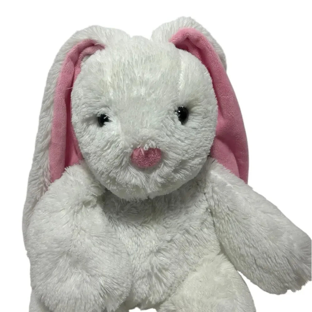 Toys R Us Animal Alley Bunny Rabbit Plush White Pink Ears Feet Stuffed Animal